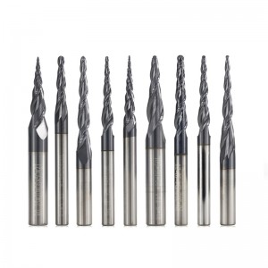 Metalworking Tool CNC Carbide Tapered Ball End Mill For Aluminum and Steel