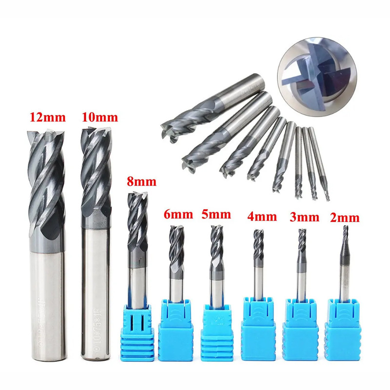 HRC45 Carbide 4 Flawtijiet Iswed Kisi End Mills