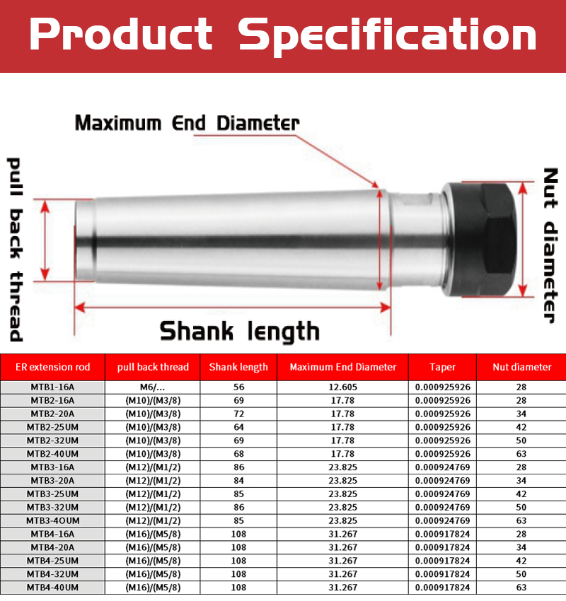 Morse Taper Er Collet Chack7