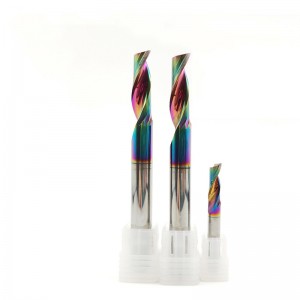 Tungsten Steel Single Flute Colorful Coating End Mill For Aluminum